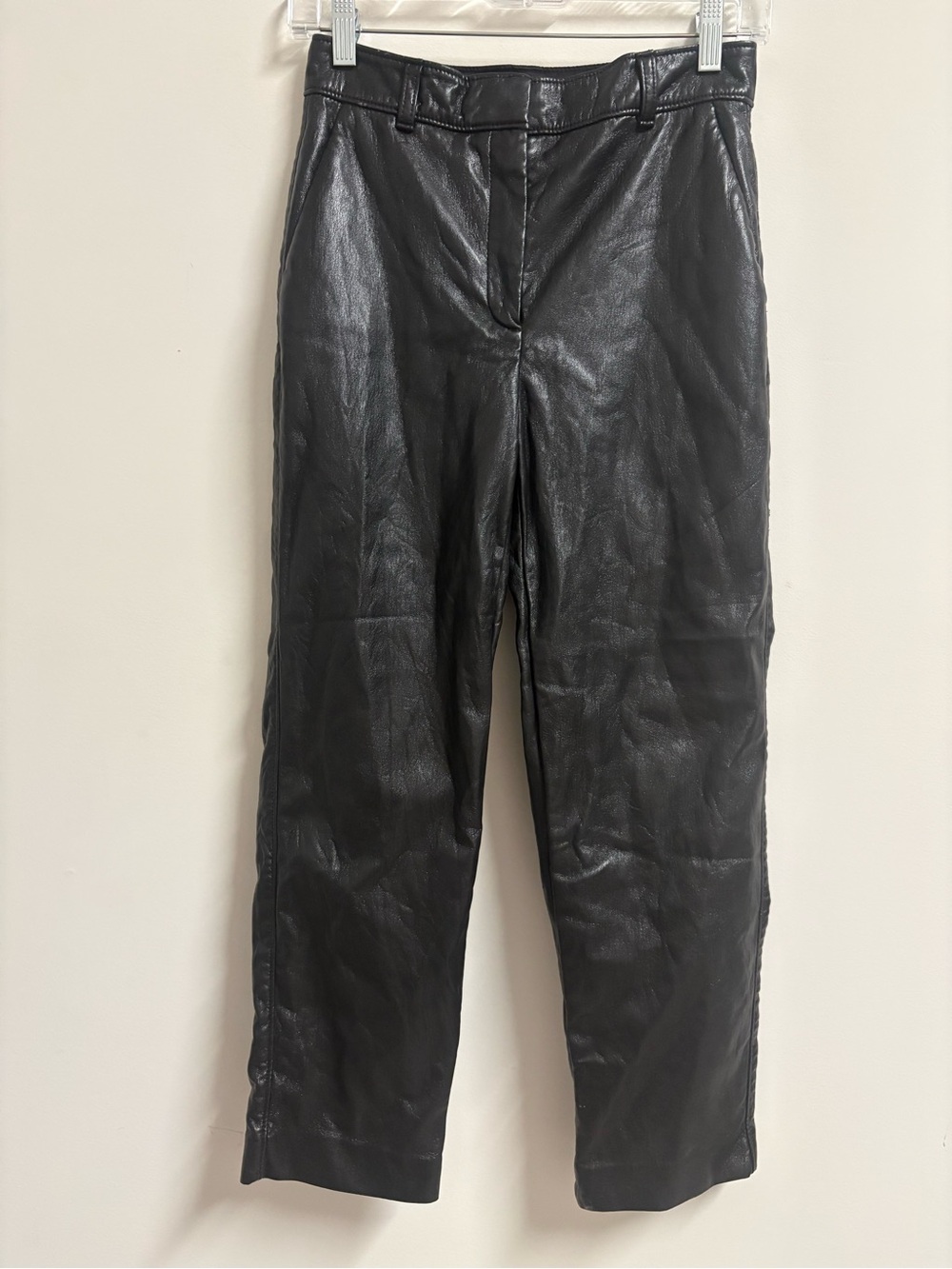 Babaton Command Cropped Black Faux Leather Pants Size 4 - Picture 3 of 11